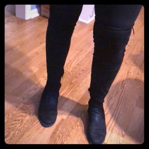 Black, knee high boots